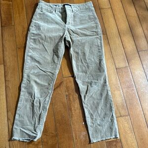 Talbots corduroy brown pants for girls size 4 curve frayed hem slim ankle